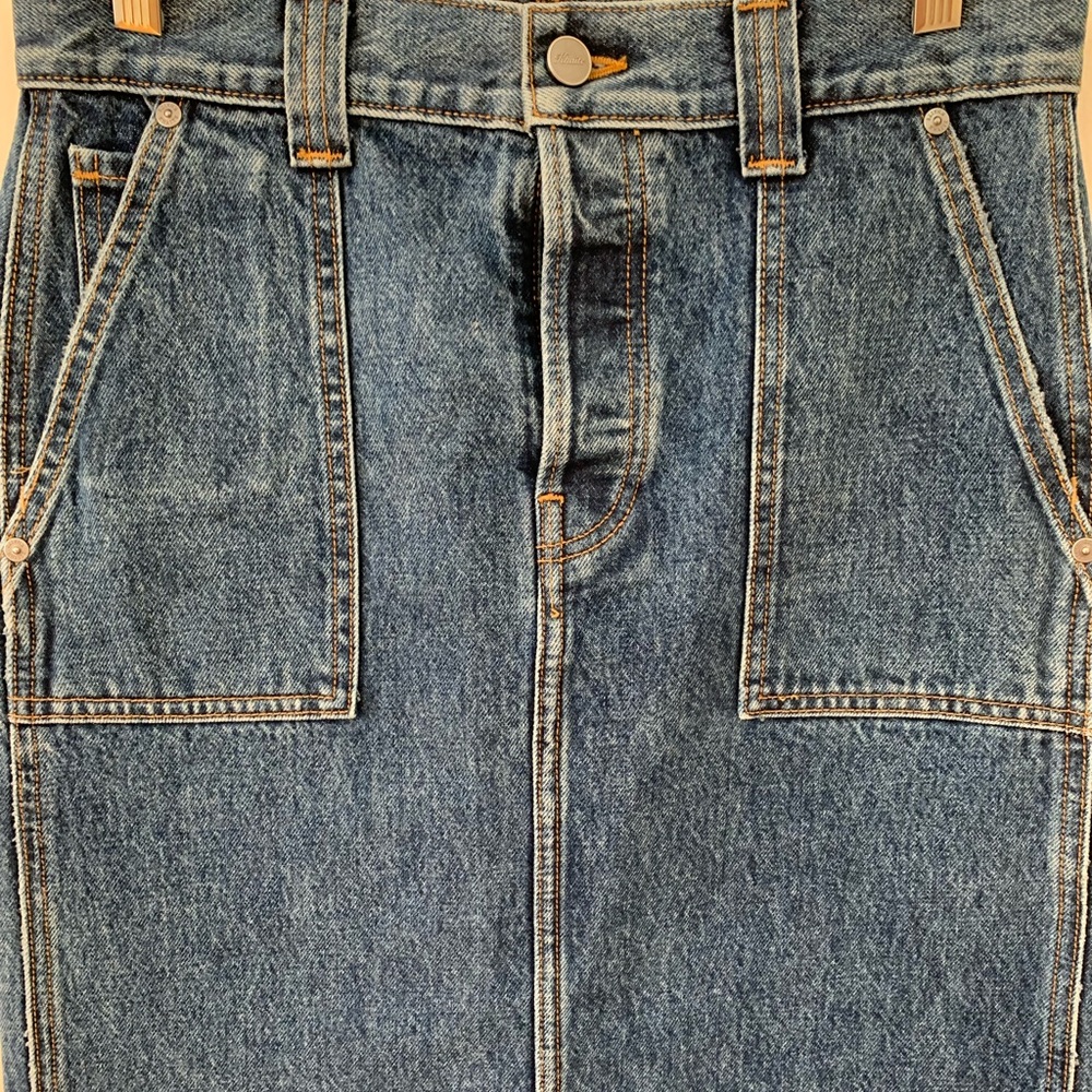 KHAITE Blue Denim Pencil Skirt - Picture 4 of 9